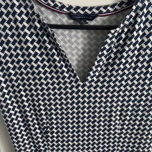 Tommy Hilfiger Navy & White Basketweave dress